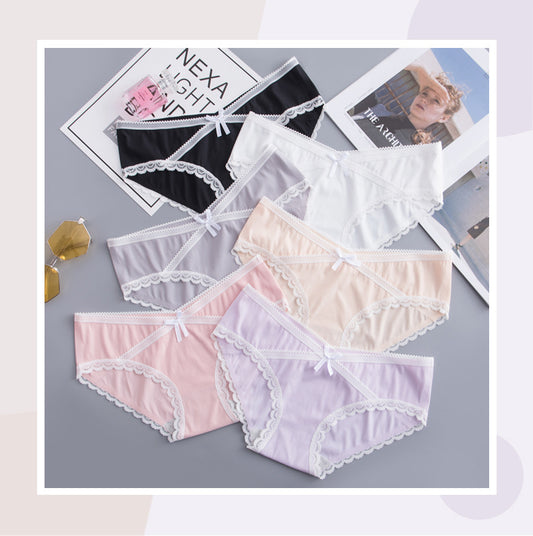 Large Size Maternity Panties Women's Pure Cotton Crotch Low Waist Lace Breathable Pregnancy Postpartum Briefs Underwear