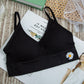 Ladies bralette daisy print camisole bra wire free yoga bra removable padded ribbed bra