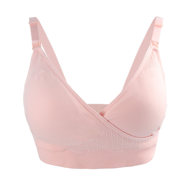 New Listing Pregnancy Bralette Seamless V Neck Cross-Criss Nursing Bra Breastfeeding Elastic Push Up Maternity Feeding Bra