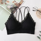 Lace sexy bra top push up wireless removable padded bralette