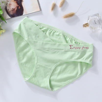 Low Waist CROSS-CRISS Cotton Women Pregnancy Panties Under The Bump Postpartum Briefs Maternity Underwear