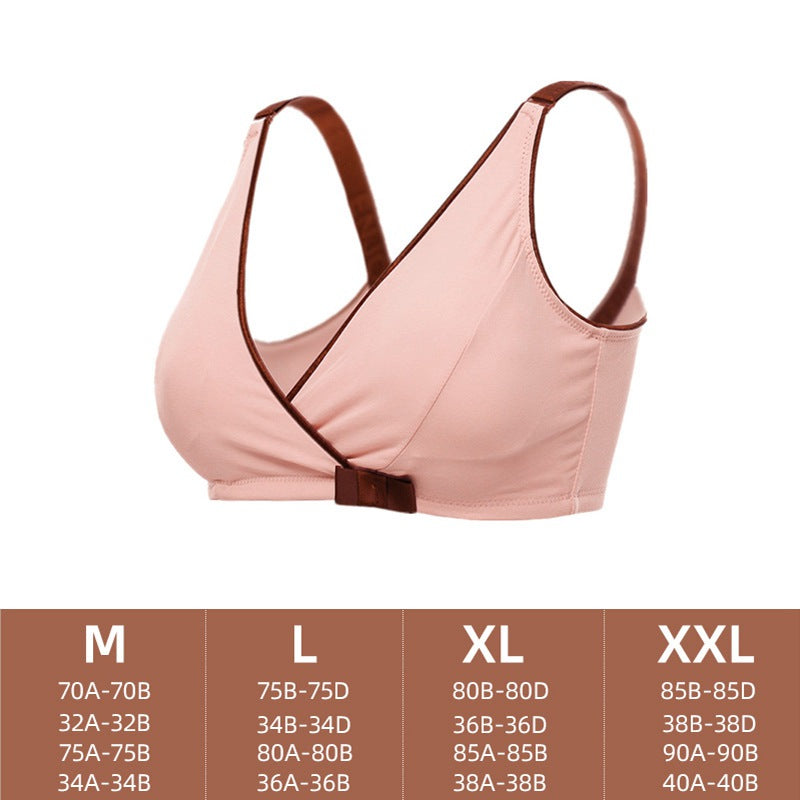 Removable padded maternity cotton bow cross-criss convenient postpartum nursing bra women's wireless push up breastfeeding bra