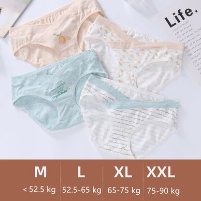 Wholesale 4 Pieces Women Cotton Low Waist Front Criss-Cross Pregnancy Panties Under Bump Maternity Underpants Postpartum Briefs